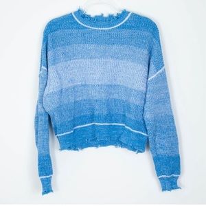 Pistola Salted Blue Crop Sweater Size Small